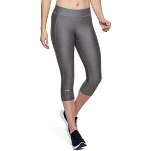 Under Armour Womens HeatGear Armour Capri Leggings, Gray, SIZE XS